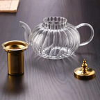 Teapot Glass 1.2L Borosilicate Stainless Steel Infuser 3