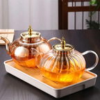 Teapot Glass 1.2L Borosilicate Stainless Steel Infuser 4