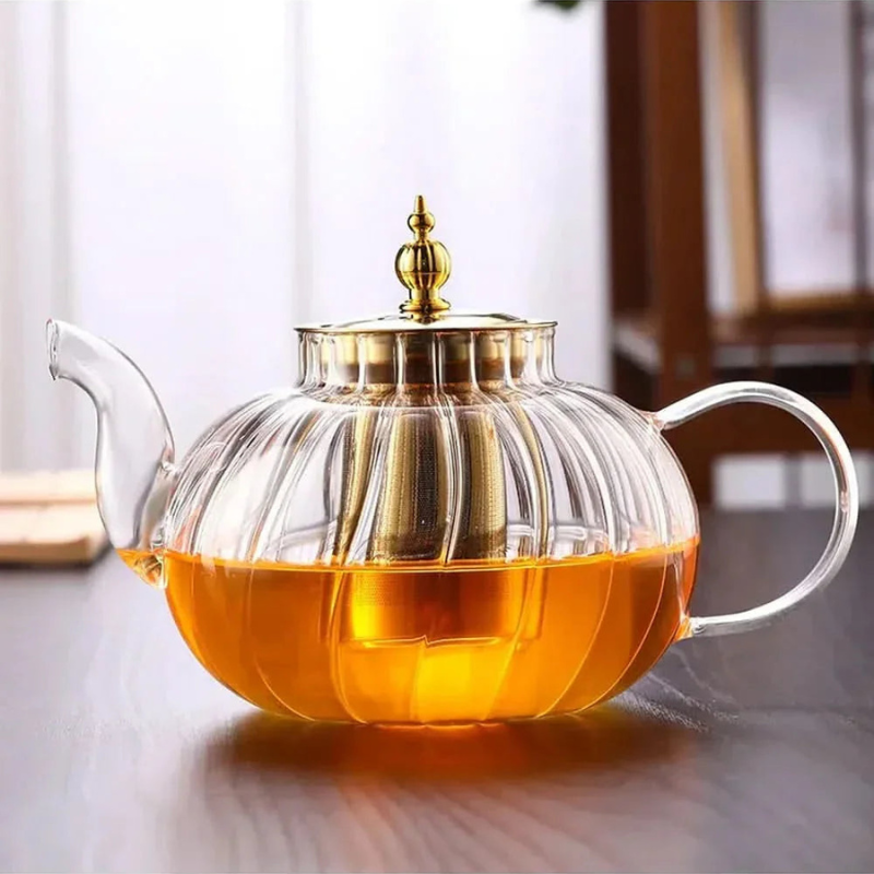 Teapot Glass 1.2L Borosilicate Stainless Steel Infuser 8