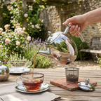 Teapot Stainless Steel 33 oz Built In Infuser Brushed Silver, Effortless Brewing 001
