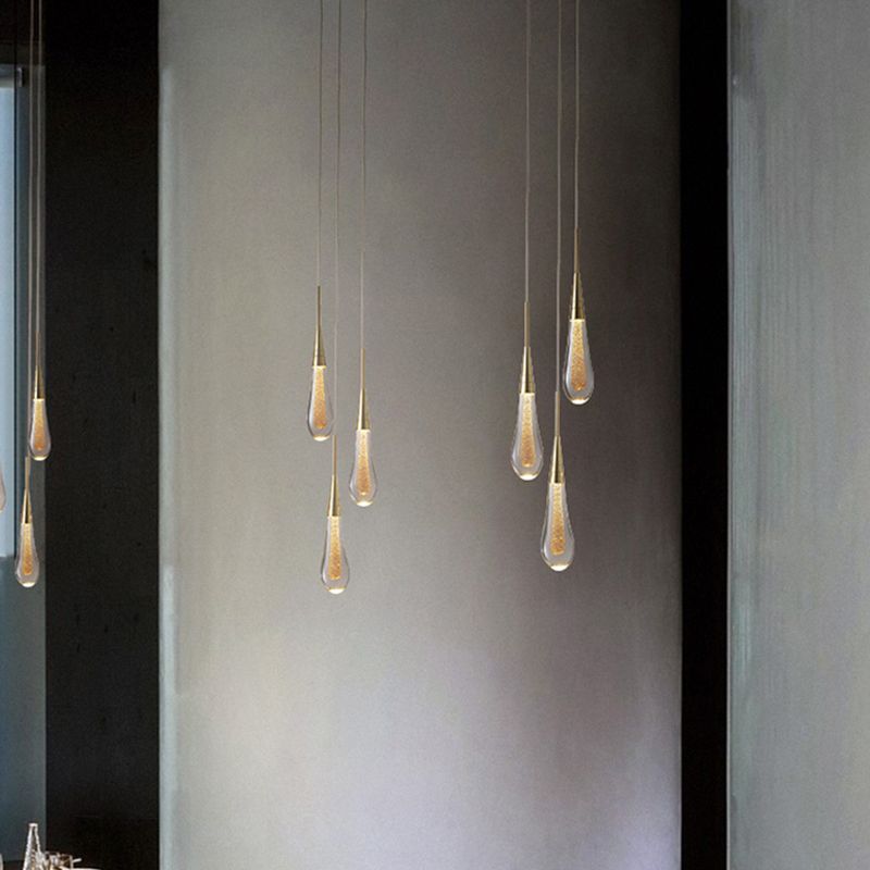 Teardrop Pendant Light - Elegant Glass Design for Kitchen & Living Rooms 2