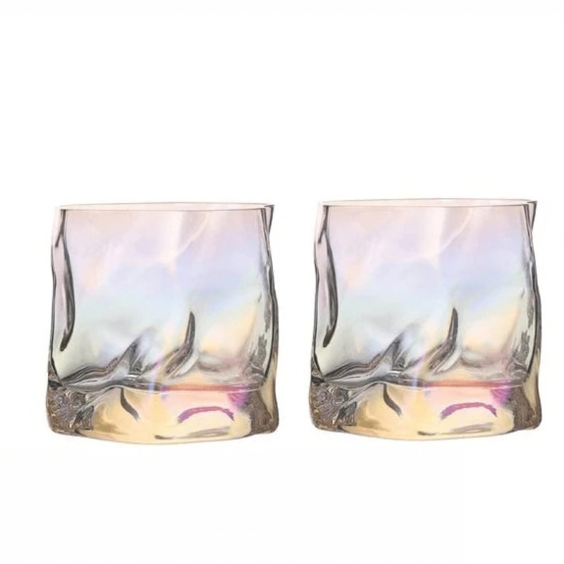 Texture Glass Set Durable Borosilicate Glass Set of 2 - 10