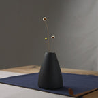 Textured Black Ceramic Vase - Elegant Home Décor for Any Space 0