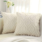 Textured Couch Cushion Covers - Durable Cotton, Easy Care & Elegant Style 0