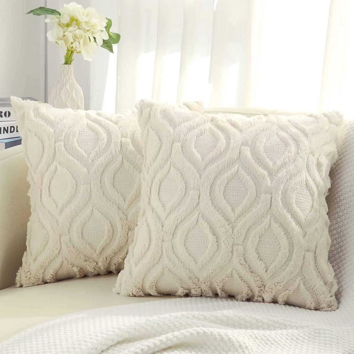 Textured Couch Cushion Covers - Durable Cotton, Easy Care & Elegant Style 0