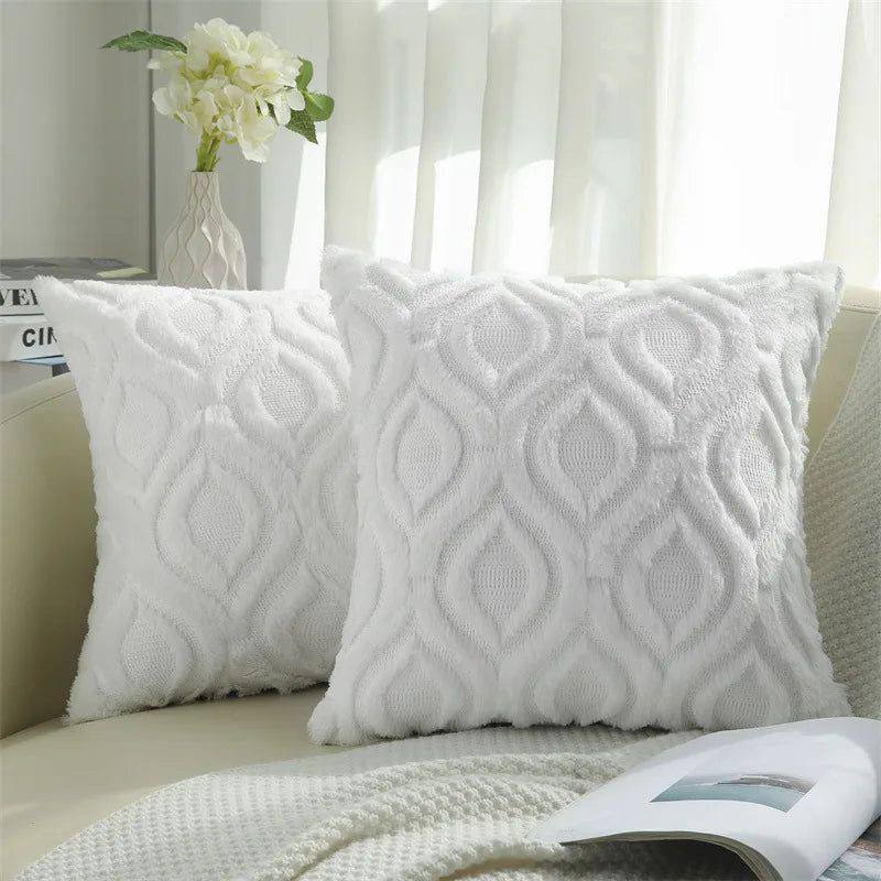 Textured Couch Cushion Covers - Durable Cotton, Easy Care & Elegant Style 1