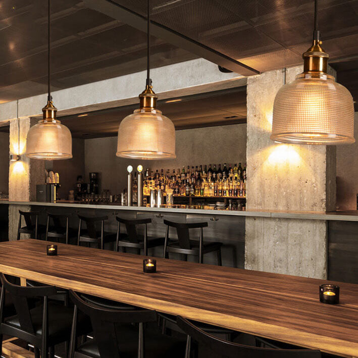 Textured Glass Pendant Light - Adjustable Kitchen Island Lighting 5