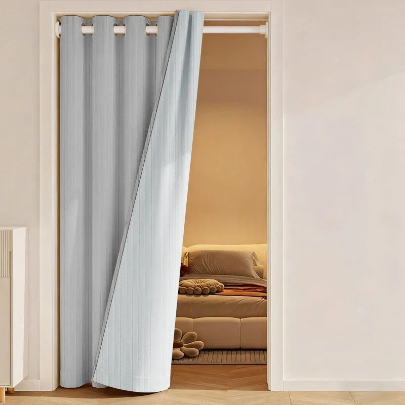 Thermal Door Curtain with Blackout Function and Draft Reduction – Opaque Polyester Grommet Curtain for Sliding Glass and Patio Doors 0