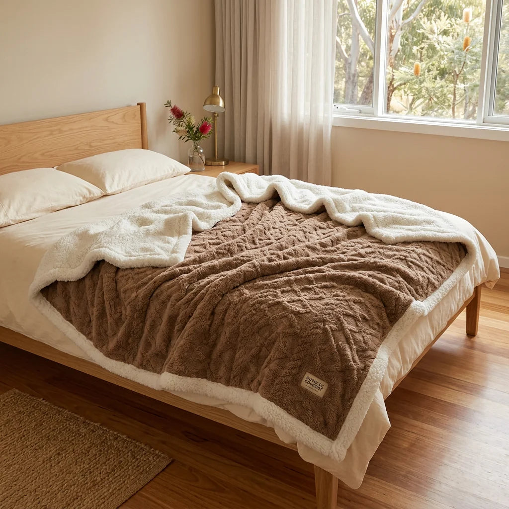 Thick Warm Fleece Blanket with Reversible Sherpa Lining – Ultra-Soft Cozy Fleece Throw for Winter Comfort 1