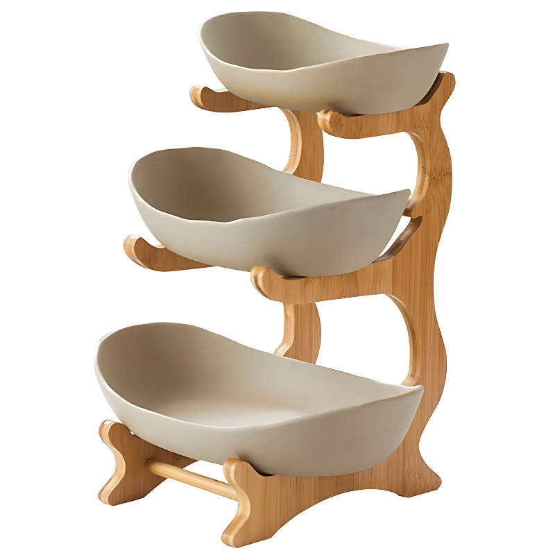 Three-Tier Modern Fruit Bowl - Stylish Kitchen Organization & Space-Saving 3