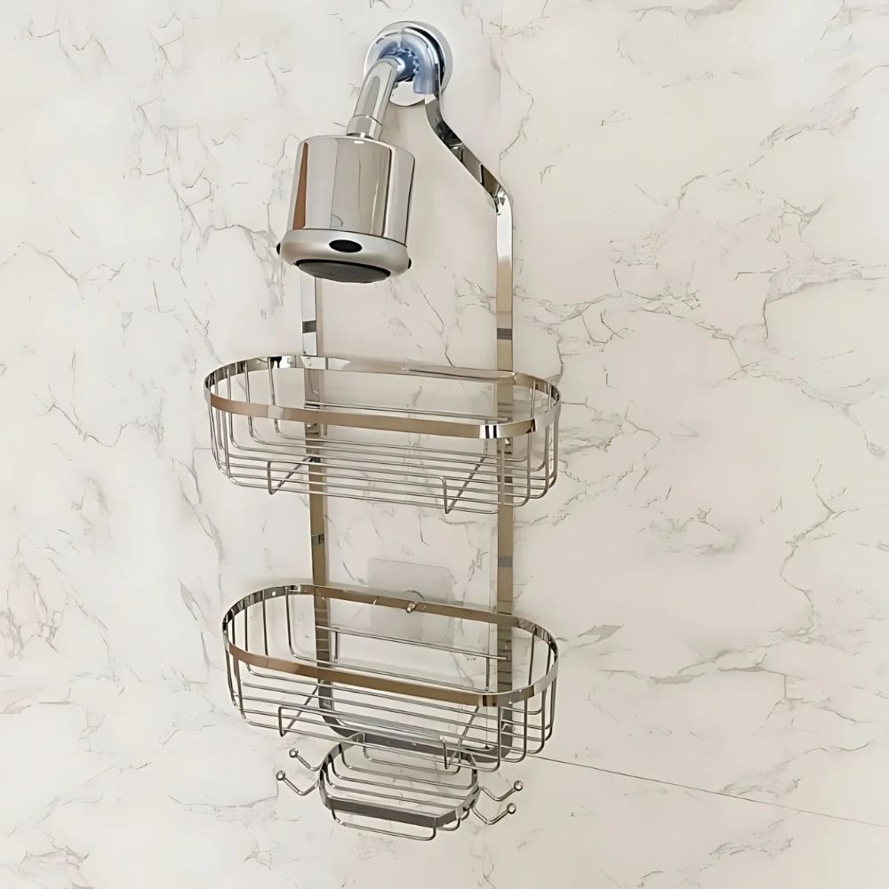 Three Layer Shower Organizer Caddy - Durable Bathroom Storage Solution 2