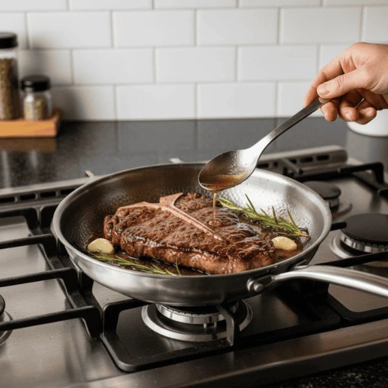 Titanium Frying Pan - Durable Uncoated Design for All Cooktops 1