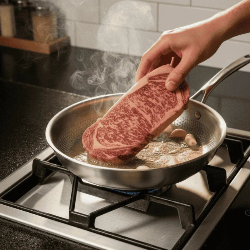 Titanium Frying Pan - Durable Uncoated Design for All Cooktops 4