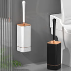 Toilet Brush Set Silicone Flexible Bristles 41 cm Wall Mount or Floor Stand 4
