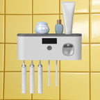 Toothbrush Holder Wall Mounted UV Sterilization ABS USB Rechargeable 2