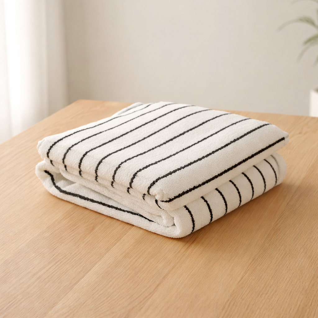 Towel Cotton Striped Hand Towels 13 x 29, Quick dry design