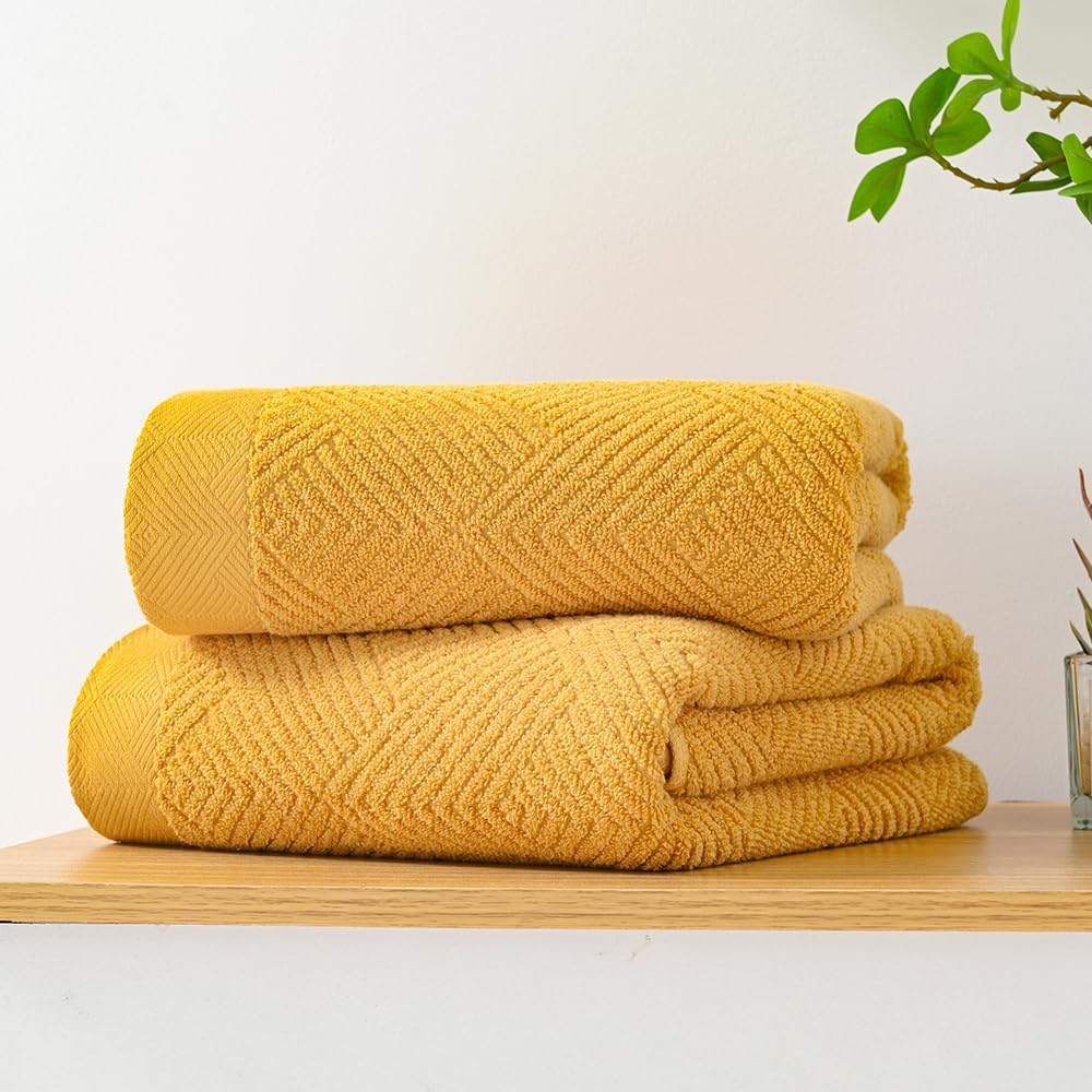 Towel Set Cotton 3 Piece Jacquard Weave Bath Hand Washcloth 4