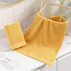 Towel Set Cotton 3 Piece Jacquard Weave Bath Hand Washcloth 5
