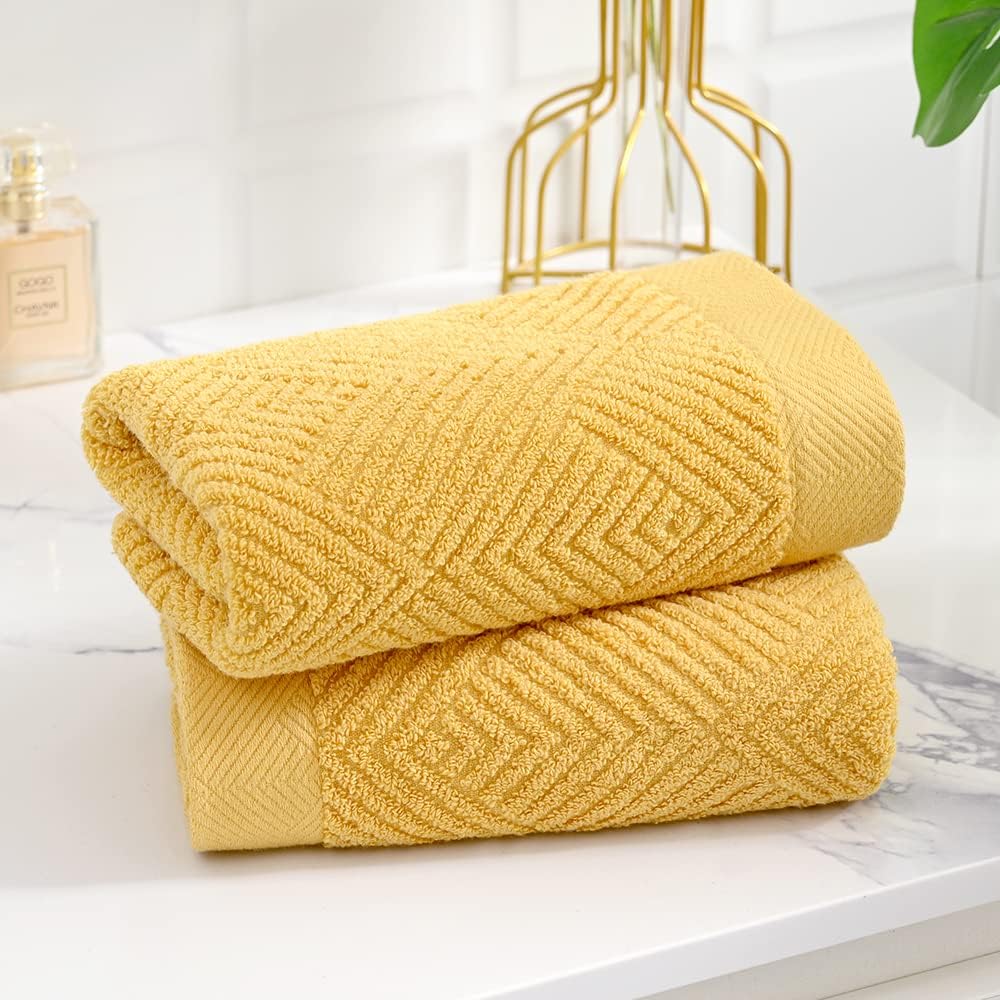Towel Set Cotton 3 Piece Jacquard Weave Bath Hand Washcloth 6