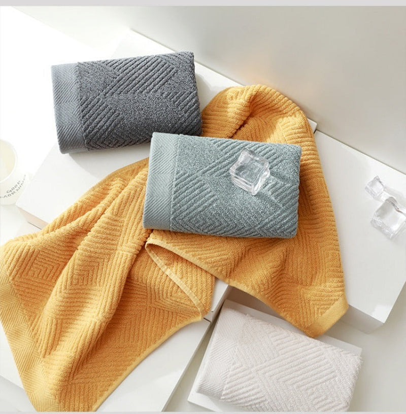Towel Set Cotton 3 Piece Jacquard Weave Bath Hand Washcloth 9
