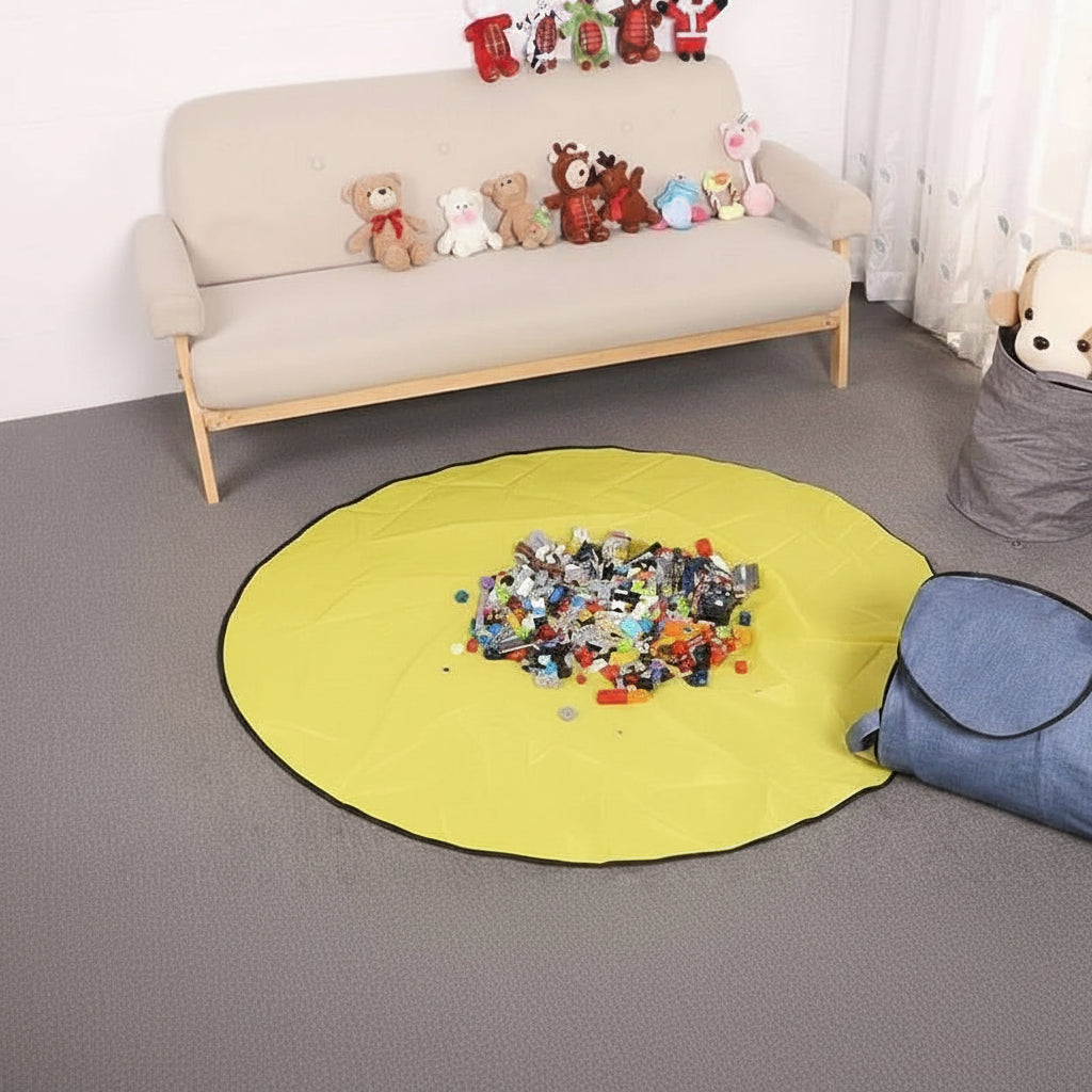 Toy Storage Box - 2-in-1 Organizer with Removable Play Mat for Kids 3
