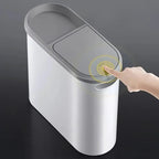 Trash Can Compact Press Lid Plastic, Odor Control, Space-Saving 1