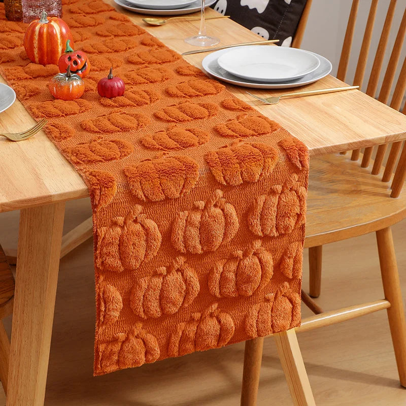 Tufted Fall Table Runner - Cozy Textured Decor for Autumn & Halloween 7