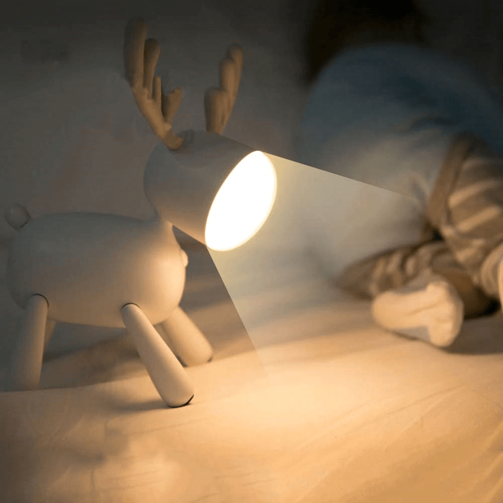 USB Rechargeable Deer LED Night Light – Portable Kids' Room Lamp with Adjustable Brightness and Two Warm Lighting Modes 1