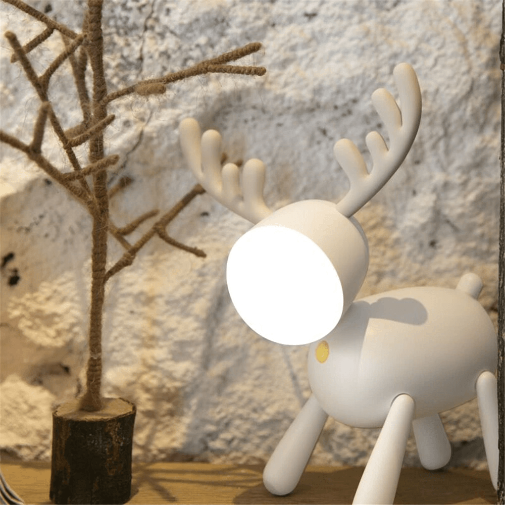 USB Rechargeable Deer LED Night Light – Portable Kids' Room Lamp with Adjustable Brightness and Two Warm Lighting Modes 3