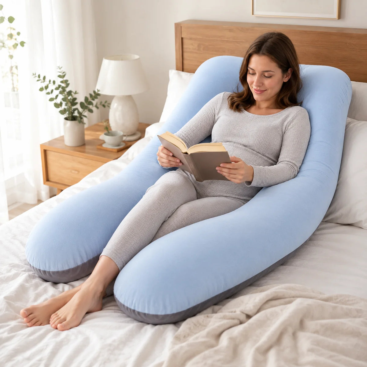 U Shaped Pregnancy Pillow - Ergonomic Support for Back & Bump Comfort 2