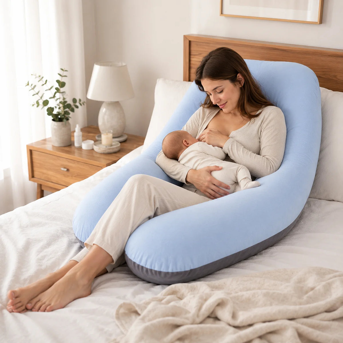 U Shaped Pregnancy Pillow - Ergonomic Support for Back & Bump Comfort 4
