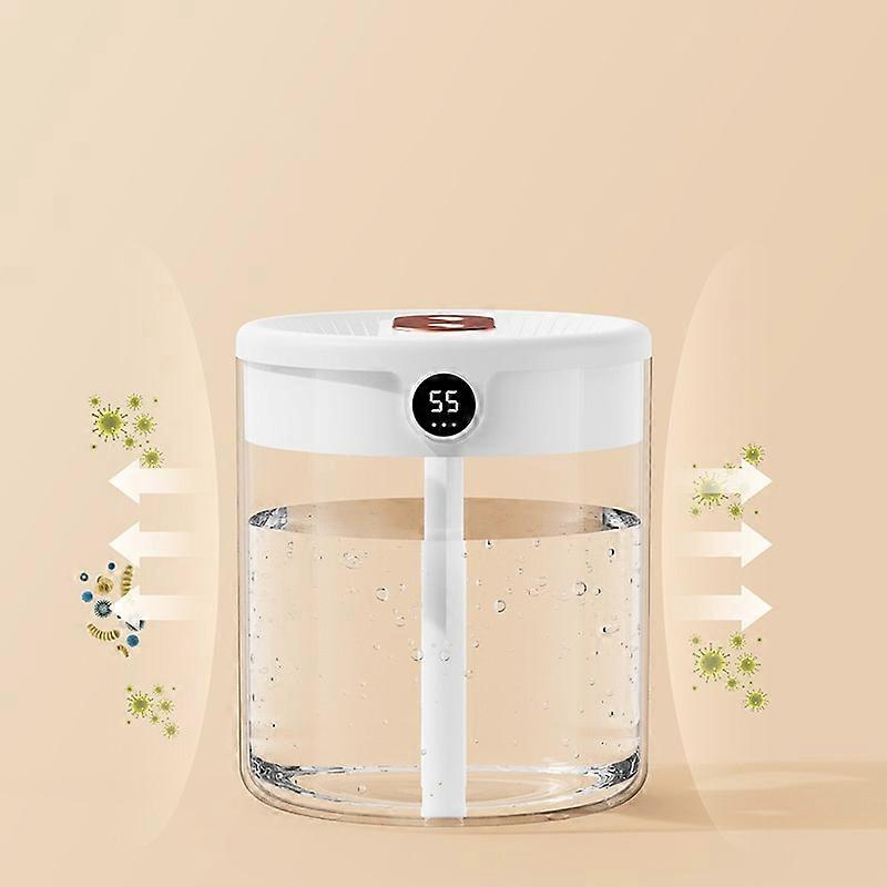 Clear container with a white lid featuring a digital display on a beige background