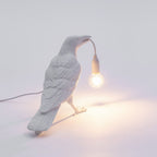 Unique Table Lamp in Black or White Resin – Decorative Bird Design for Cozy Illumination 4