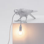 Unique Table Lamp in Black or White Resin – Decorative Bird Design for Cozy Illumination 6