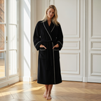 Unisex Plush Spa Bathrobe - Cozy Adjustable Fit with Front Pockets 4