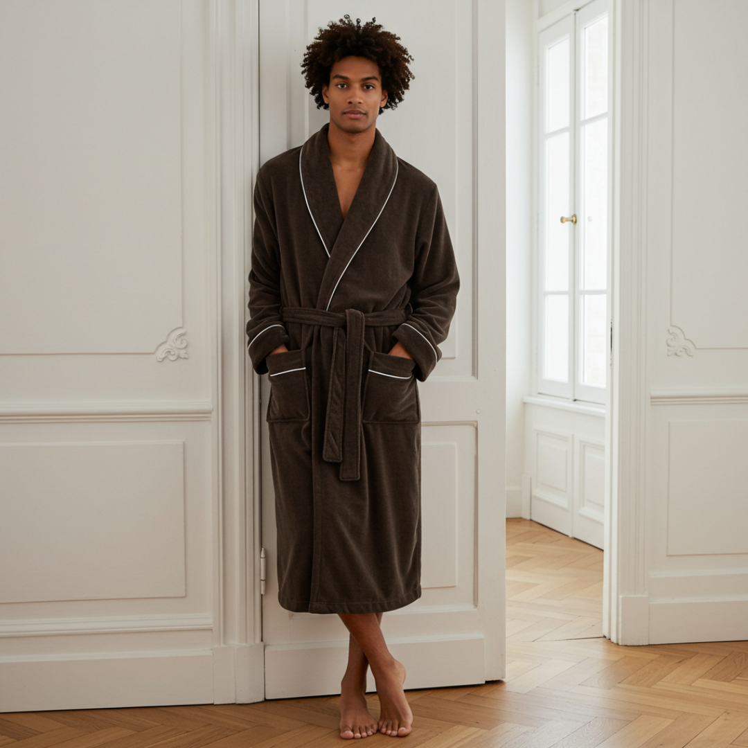 Unisex Plush Spa Bathrobe - Cozy Adjustable Fit with Front Pockets 7