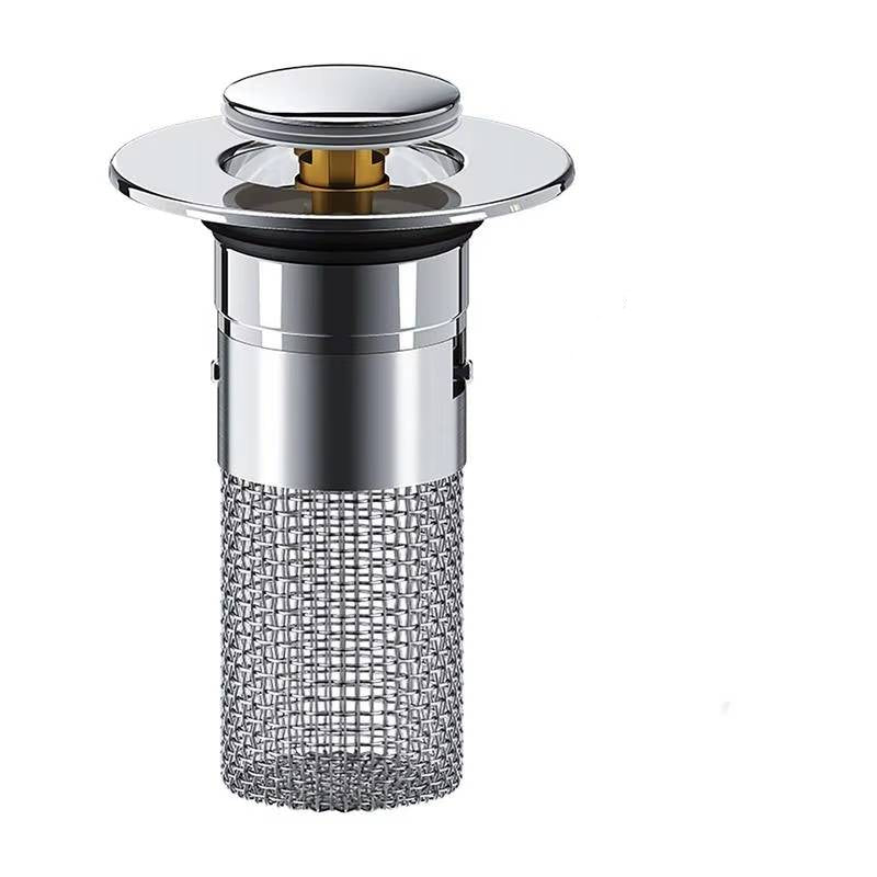 Universal Bathroom Sink Drain Stopper with Odor Block and Fast-Flow Drainage – Stainless Steel Mesh and Silicone Seal 6