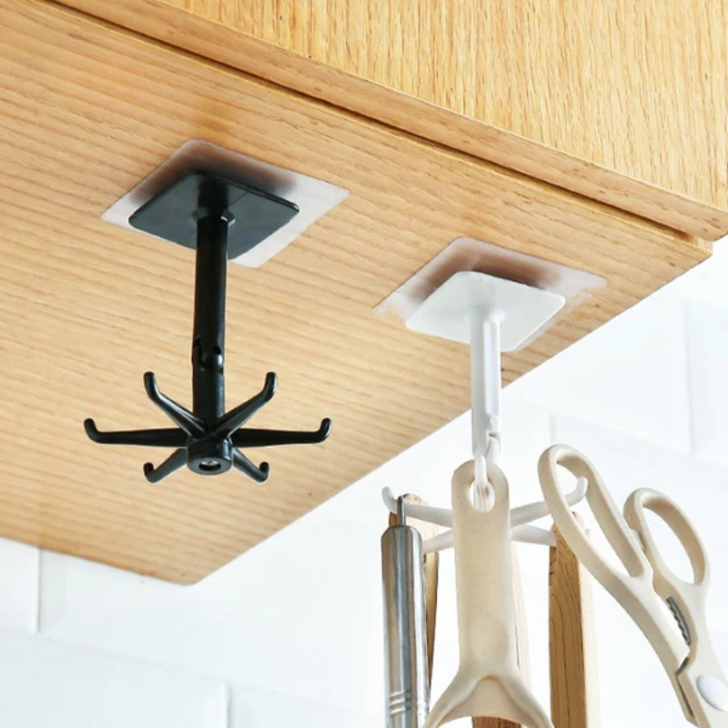 Utility Hook 360 Degree Rotating ABS Plastic 2.75 Inch Wall Ceiling Mount 3