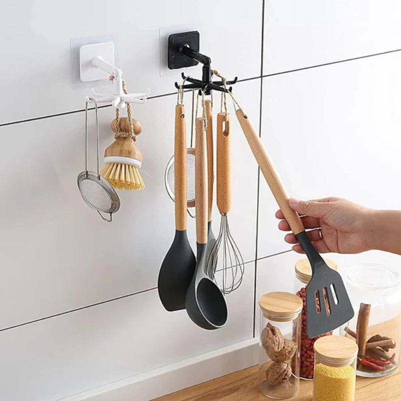 Utility Hook 360 Degree Rotating ABS Plastic 2.75 Inch Wall Ceiling Mount 4