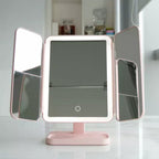 Vanity Mirror LED Lights USB C Rechargeable Dual Magnification Foldable 3