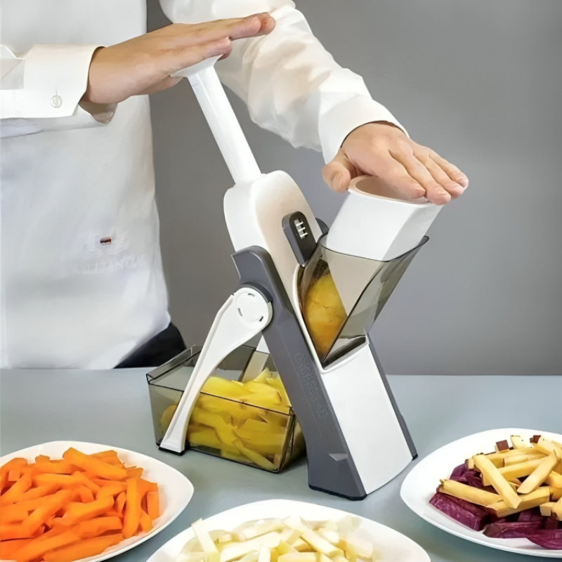 Vegetable Slicer Hand Press with Sticks Slices and Cubes Cutting Functions 1