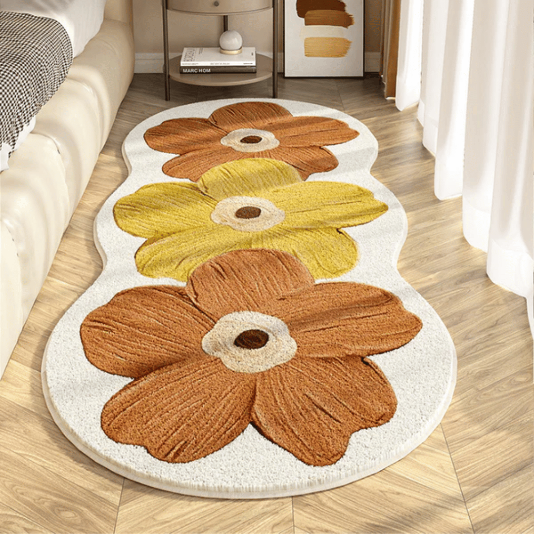 Velvet Bloom Area Rug - Ultra-Soft Microfiber with Non-Slip Backing 1