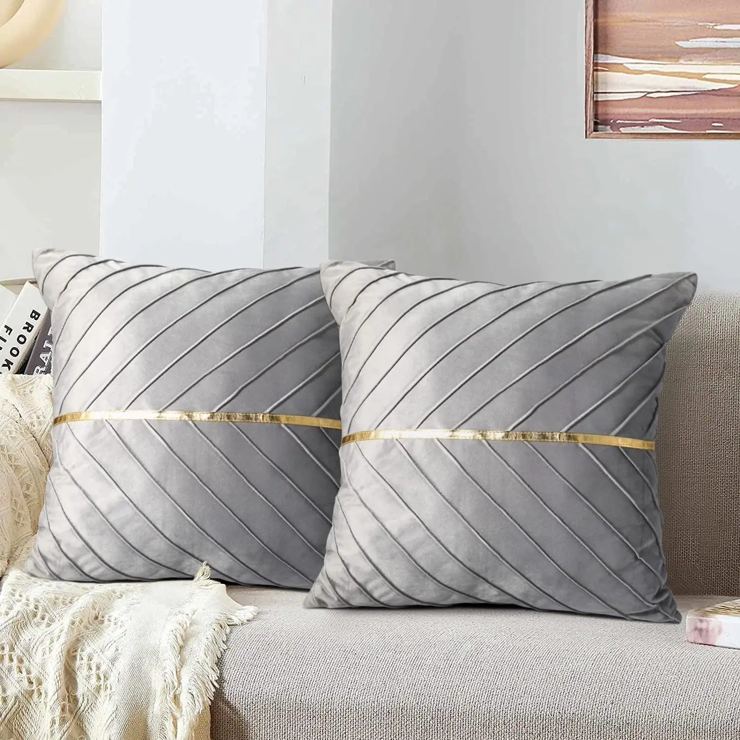 Velvet Cushion Cover - Soft Gold Sequin Design for Chic Home Decor 7