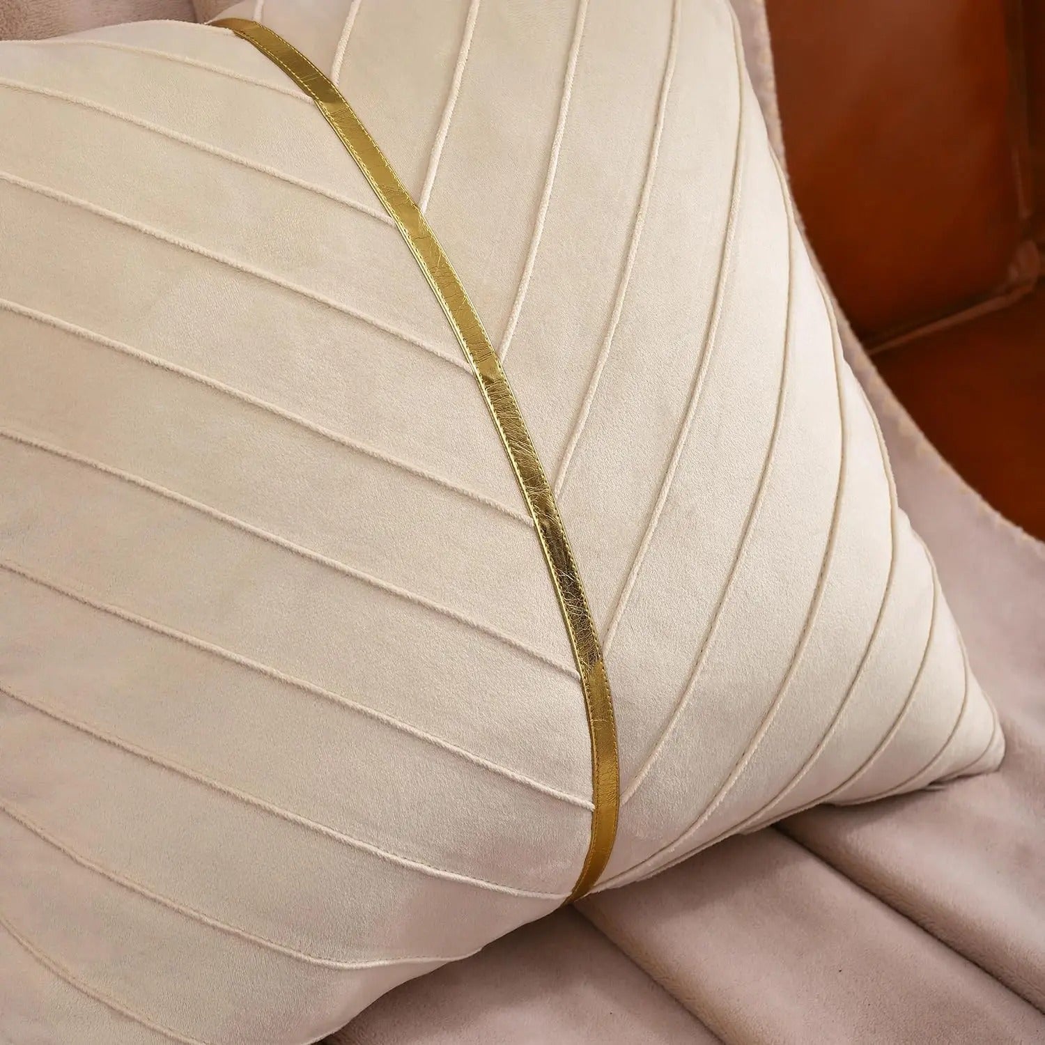 Velvet Cushion Cover - Soft Gold Sequin Design for Chic Home Decor 9