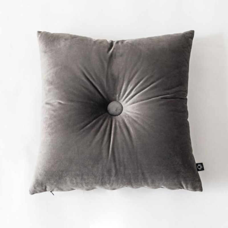 Velvet Cushion Pillow - Soft Velvet with Button Center in Pastel Tones 10