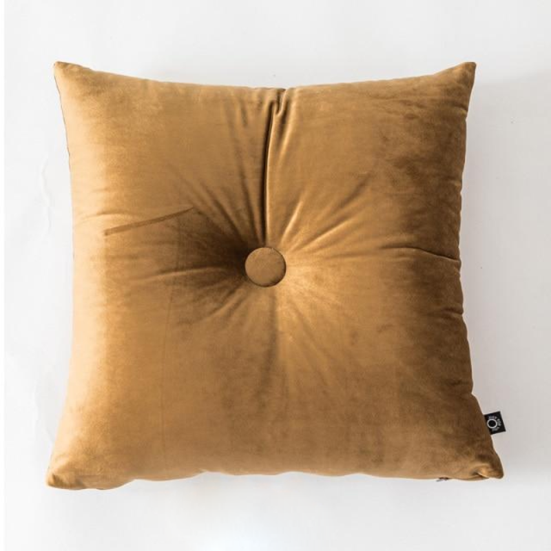 Velvet Cushion Pillow - Soft Velvet with Button Center in Pastel Tones 11