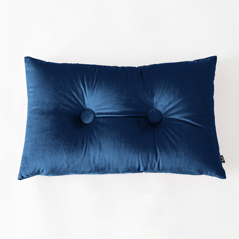 Velvet Cushion Pillow - Soft Velvet with Button Center in Pastel Tones 13