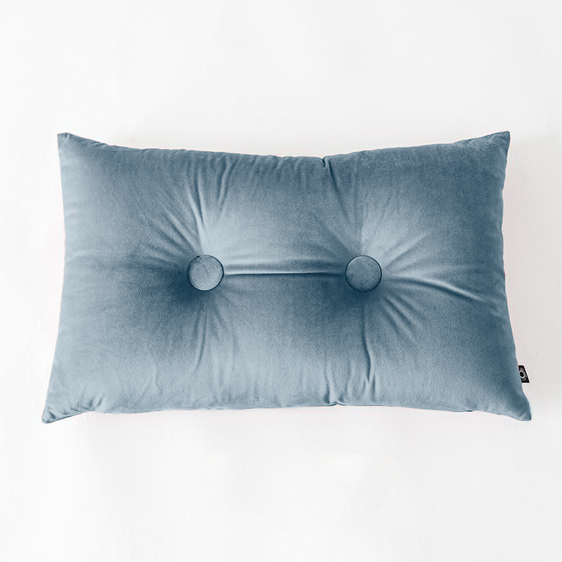 Velvet Cushion Pillow - Soft Velvet with Button Center in Pastel Tones 14