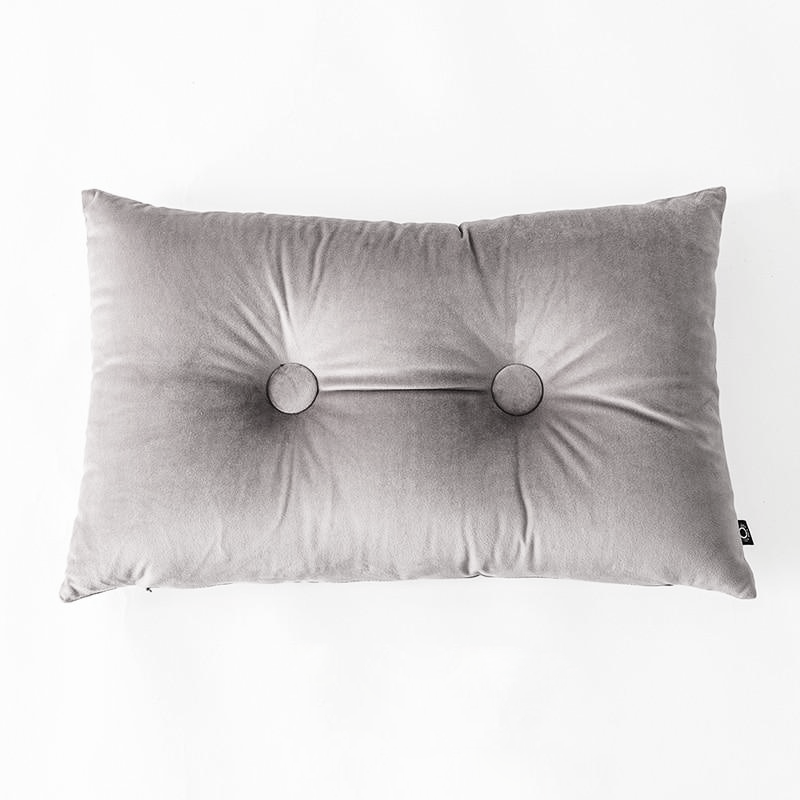 Velvet Cushion Pillow - Soft Velvet with Button Center in Pastel Tones 16