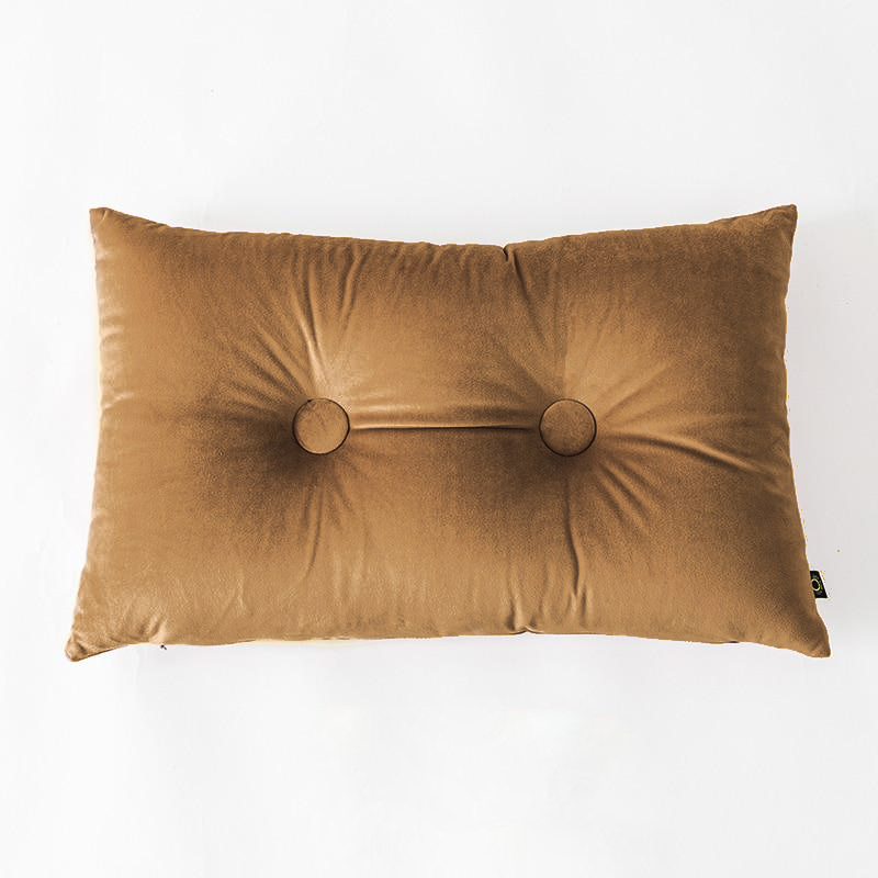 Velvet Cushion Pillow - Soft Velvet with Button Center in Pastel Tones 9